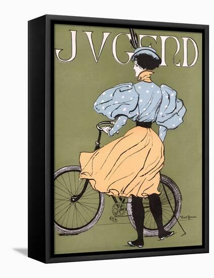 German Lady Cyclist 1896-Karl Bauer-Framed Stretched Canvas