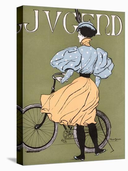 German Lady Cyclist 1896-Karl Bauer-Stretched Canvas