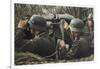 German Machine-Gun Crew Ready and Waiting-Unsere Wehrmacht-Framed Photographic Print