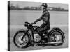 German Made BMW Motorcycle with a Rider Dressed in Black Leather-Ralph Crane-Stretched Canvas