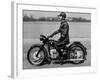 German Made BMW Motorcycle with a Rider Dressed in Black Leather-Ralph Crane-Framed Photographic Print