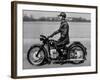 German Made BMW Motorcycle with a Rider Dressed in Black Leather-Ralph Crane-Framed Photographic Print