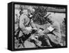 German Medics Using an Oxygen Machine on the Western Front During World War I-Robert Hunt-Framed Stretched Canvas