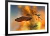 German Messerschmitt 262 Jetfighter Planes Chasing a Ufo-null-Framed Art Print