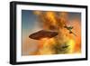 German Messerschmitt 262 Jetfighter Planes Chasing a Ufo-null-Framed Premium Giclee Print