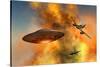 German Messerschmitt 262 Jetfighter Planes Chasing a Ufo-null-Stretched Canvas