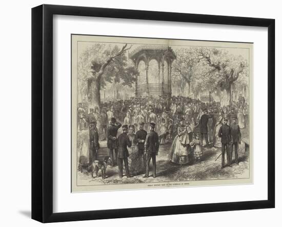 German Military Band on the Promenade at Rheims-null-Framed Giclee Print