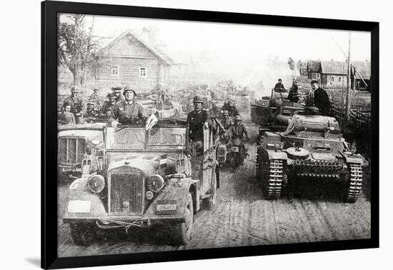 German Military Convoy in Occupied Russia-null-Framed Photographic Print