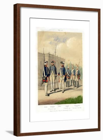 German Military Uniforms, 1740-1786-W Korn-Framed Giclee Print