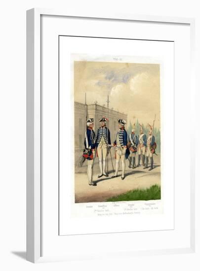 German Military Uniforms, 1740-1786-W Korn-Framed Giclee Print