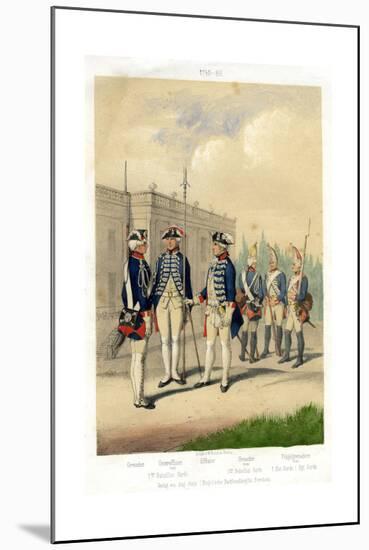 German Military Uniforms, 1740-1786-W Korn-Mounted Giclee Print