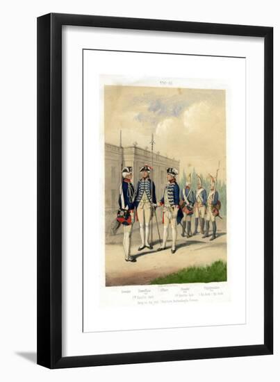 German Military Uniforms, 1740-1786-W Korn-Framed Giclee Print