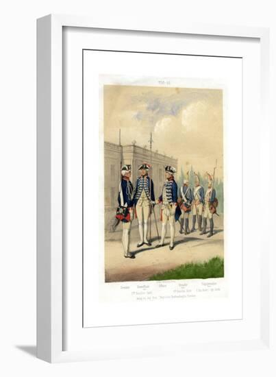 German Military Uniforms, 1740-1786-W Korn-Framed Giclee Print