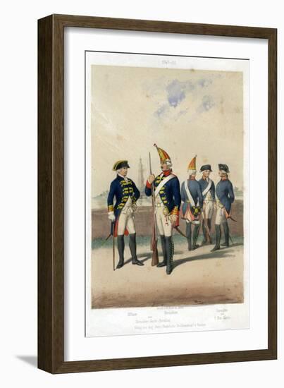 German Military Uniforms, 1740-1786-W Korn-Framed Giclee Print