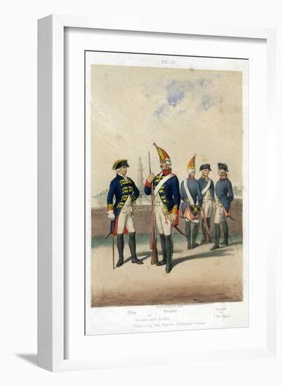 German Military Uniforms, 1740-1786-W Korn-Framed Giclee Print