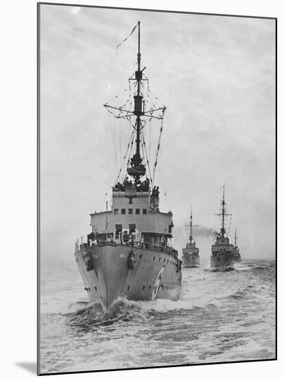 German Minesweepers in Swedish Waters, 1940-null-Mounted Photographic Print