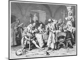 German Monks Entertain a Visitor with the Wine of the Cloister-W. Grubner-Mounted Art Print