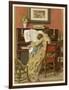 German Mother and Child at the Piano-Woldemar Friedrich-Framed Photographic Print