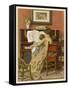 German Mother and Child at the Piano-Woldemar Friedrich-Framed Stretched Canvas