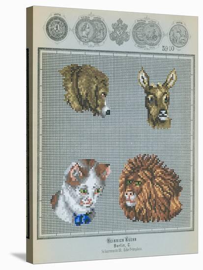 German Needlepoint Sampler-null-Stretched Canvas