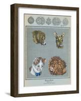 German Needlepoint Sampler-null-Framed Art Print