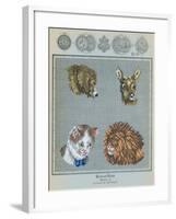 German Needlepoint Sampler-null-Framed Art Print