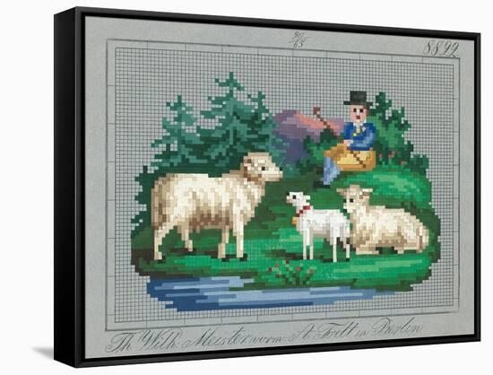 German Needlepoint Sampler-null-Framed Stretched Canvas