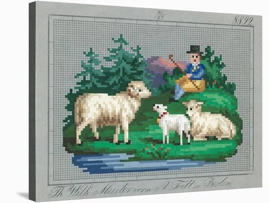 German Needlepoint Sampler-null-Stretched Canvas