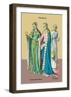 German Noblewoman and Housewife, 12th Century-Richard Brown-Framed Art Print