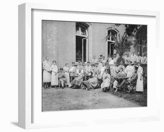 German Nurses and Patients, Frankfurt Am Main, Germany, World War I, 1915-null-Framed Giclee Print