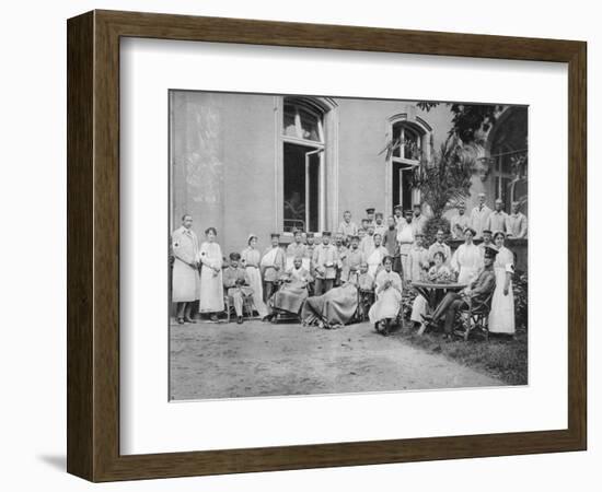 German Nurses and Patients, Frankfurt Am Main, Germany, World War I, 1915-null-Framed Giclee Print