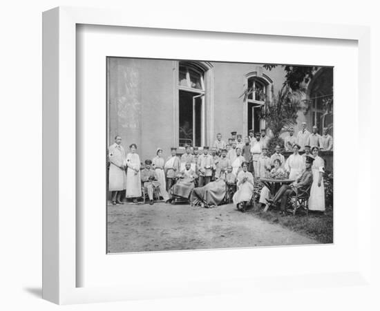 German Nurses and Patients, Frankfurt Am Main, Germany, World War I, 1915-null-Framed Giclee Print