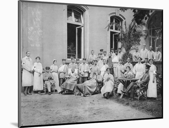 German Nurses and Patients, Frankfurt Am Main, Germany, World War I, 1915-null-Mounted Giclee Print