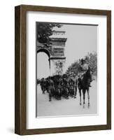 German Occupation Troops March Through the Arc De Triomphe on Champs Elysees-null-Framed Photographic Print