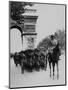 German Occupation Troops March Through the Arc De Triomphe on Champs Elysees-null-Mounted Photographic Print