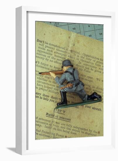 German or Russian Soldier-Den Reader-Framed Photographic Print