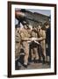 German Pilots Attend Last Briefing Before a Mission, Aircraft in Background is a Stuka-Unsere Wehrmacht-Framed Art Print