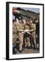 German Pilots Attend Last Briefing Before a Mission, Aircraft in Background is a Stuka-Unsere Wehrmacht-Framed Art Print