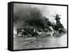 German Pocket Battleship Graf Spee Sinking Following Battle of River Plate in Uruguay, WW2, 1940-null-Framed Stretched Canvas