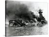 German Pocket Battleship Graf Spee Sinking Following Battle of River Plate in Uruguay, WW2, 1940-null-Stretched Canvas