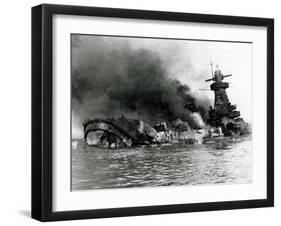 German Pocket Battleship Graf Spee Sinking Following Battle of River Plate in Uruguay, WW2, 1940-null-Framed Photographic Print