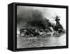 German Pocket Battleship Graf Spee Sinking Following Battle of River Plate in Uruguay, WW2, 1940-null-Framed Stretched Canvas