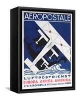 German Poster Advertising the French Airmail Service, 1928-null-Framed Stretched Canvas