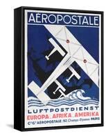 German Poster Advertising the French Airmail Service, 1928-null-Framed Stretched Canvas