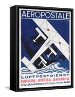 German Poster Advertising the French Airmail Service, 1928-null-Framed Stretched Canvas