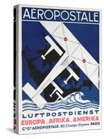 German Poster Advertising the French Airmail Service, 1928-null-Stretched Canvas