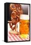 German Pretzel Bread with Beer-maksheb-Framed Stretched Canvas