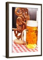 German Pretzel Bread with Beer-maksheb-Framed Photographic Print