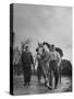 German Prisoner of War Working as Farm Hand for French Farmer-null-Stretched Canvas