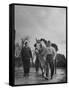 German Prisoner of War Working as Farm Hand for French Farmer-null-Framed Stretched Canvas